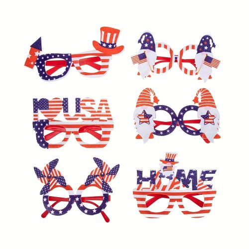 6pcs; Independence Day Glasses; 4th Of July Photo Booth Props; Room Decor; Home Decor; Holiday Decor; Wedding Decor; Independence Day Decor; 4th 6pcs; Independence Day Glasses; 4th Of July Photo Booth Props; Room Decor; Home Decor; Holiday Decor; Wedding Decor; Independence Day Decor; 4th
