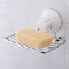 Wall Mount Suction Soap Dish Stainless Steel Bar Soap Holder Soap Box Bathroom Shower Room Kitchen Sponge Holder Soap Organizer Storage Tray