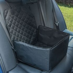 Dog Car Seat Black 600D Oxford Fabric 17.7x17.7x9.8/21.7 in
