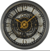 Mainstays Indoor Round 11.5" Oil Rubbed Bronze Cutout Gear Industrial Analog Wall Clock with Arabic Numbers