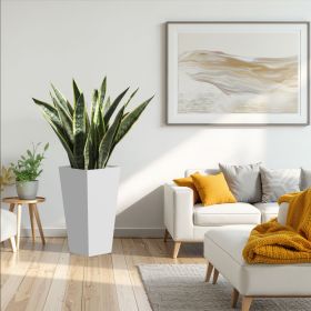 25" H Tall Tapered Planter â€“ Large Outdoor & Indoor Garden Plant Pot with Drainage Hole and Rubber Plug