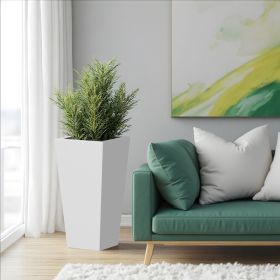 30" H Tall Tapered Planter â€“ Large Outdoor & Indoor Garden Plant Pot with Drainage Hole and Rubber Plug