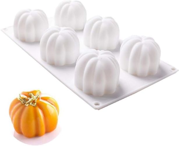 Pumpkin Silicone Mold 6 Cavities Cupcake Baking Pan Mousse Tray Molds Kitchen Cake Decoration Fondant Mold for Halloween