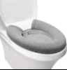 Toilet Seat Cover,Bathroom Soft Thicker Warmer with Snaps Fixed Stretchable Washable Fiber Cloth Toilet Seat Covers Pads Easy Installation& Cleaning