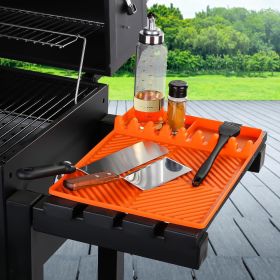 Silicone Griddle Tools Mat for Blackstone Weber Traeger Pit Boss - Side Shelf Spatula Mat with Drip Pad - Flat Top Grill Smoker Accessories for BBQ