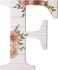 Large Wooden Letters 12 Inch Rustic Wooden Letters F for Wall Decor Home Wood Letters Sunflower Big Wood Wall Letters Decor for Living Room Bedroom Pa