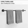 8-Pieces Black Bathroom Accessories Set, Stainless Steel Bathroom Hardware Set, Bath Towel Bar Set, Towel Racks for Bathroom Wall Mounted.