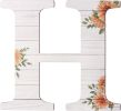 Large Wooden Letters 12 Inch Rustic Wooden Letters H for Wall Decor Home Wood Letters Sunflower Big Wood Wall Letters Decor for Living Room Bedroom Pa