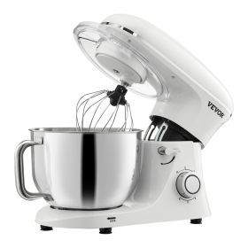 Stand Mixer, 6 QT Dough Mixer, 660W 6 + P Speeds Tilt-head Food Mixer with Stainless Steel Bowl, Dough Hook, Wire Whip, Flat Beater, Scraper