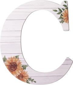Letters 12 Inch Rustic Wooden Letters C for Wall Decor Home Wood Letters Sunflower Big Wood Wall Letters Decor for Living Room Bedroom Party Wedding H