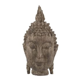 6.5x6.3x12" Meditating Buddha Head Sculpture, Large