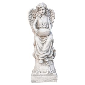31.3"  Tall Magnesium Oxide Sculpture Lifelike Angel Design for Garden and Home Dcor