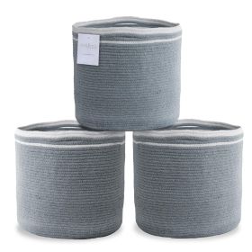 Recycled Cotton Rope Storage Cube Basket Plant Basket Multi Purpose Woven Cube Storage Organizer Shelves Closet Storage Bins Nursery Kids Room Organiz