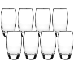 Mainstays Ellendale Drinking Glasses, 16 Ounces, Set of 8
