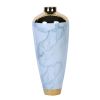 Elegant Celadon Marble Ceramic Vase with Gold Accents - Timeless Home Decor
