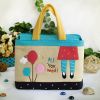 [All You Need] Embroidered Applique Fabric Art Tote Bag / Shopper Bag (9.3*7.2*4.2)