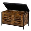 Free shipping Storage Bench, Industrial Shoe Entryway Bench, Bed End Stool Storage Chest Dining Bench Coffee Table for Hallway, Bedroom, Living Room