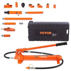 VEVOR 10 Ton Porta Power Kit, Hydraulic Ram with Pump, Car Jack with 4.6 ft/1.4 m Oil Hose, Bent Frame Repair Tool with Storage Case for Automotive
