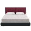 Jaxx Panelist Modern Padded Headboard â€“ Set of 4 Wall Mounted Panels (Each 11.25" x 30") - Queen, Vino Red Microvelvet