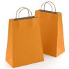 Orange Kraft Paper Bags with Handles Bulk