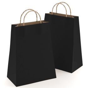 Black Kraft Paper Bags with Handles Bulk