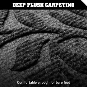 Home Entrance Grey Leaves Door Mat Deluxe 17x29.5 in Absorbent Natural Rubber Non Slip Indoor Outdoor Easy Clean Beautiful Welcome Mats for Front Door