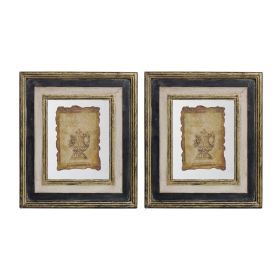 13x15" Lucian Framed Antiqued Sculpture Print,2 Piece