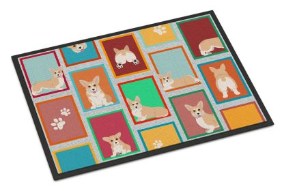 NEW Lots of Fawn Pembroke Corgi Doormat Front Door Mat Indoor Outdoor Rugs for Entryway, Non Slip Washable Low Pile, 18H X 27W