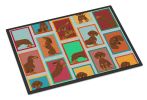 NEW Lots of Chocolate and Tan Dachshund Doormat Front Door Mat Indoor Outdoor Rugs for Entryway, Non Slip Washable Low Pile, 18H X 27W