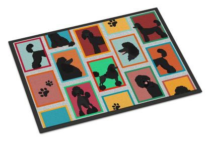 NEW Lots of Black Standard Poodle Doormat Front Door Mat Indoor Outdoor Rugs for Entryway, Non Slip Washable Low Pile, 18H X 27W