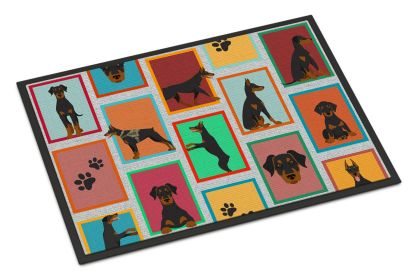 NEW Lots of Doberman Pinscher Doormat Front Door Mat Indoor Outdoor Rugs for Entryway, Non Slip Washable Low Pile, 18H X 27W
