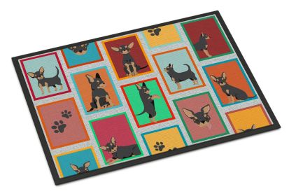 NEW Lots of Black and Tan Chihuahua Doormat Front Door Mat Indoor Outdoor Rugs for Entryway, Non Slip Washable Low Pile, 18H X 27W