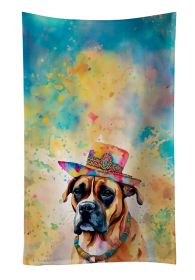 Boxer Hippie Dawg Kitchen Towel Dish Cloths Guest Hand Towel Decorative Bathroom Towel for Face,Tea, Dishcloth, Kitchen and Bath