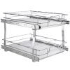 VEVOR 2 Tier 20"W x 21"D Pull Out Cabinet Organizer, Heavy Duty Slide Out Pantry Shelves, Chrome-Plated Steel Roll Out Drawers
