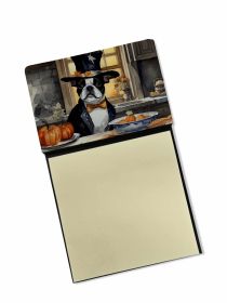 NEW Boston Terrier Fall Kitchen Pumpkins Sticky Note Holder Refillable Dispenser Self-Sticky Note Pads, Memo Pads Blank Desk Accessories