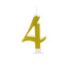 Gold Birthday Candles for Cake, Premium Glitter 4nd Number Candle Birthday Party Wedding Anniversary 14cm* 12pcs