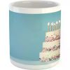 Ambesonne Colorful Mug, Happy Colored Sprinkles and Candles on Birthday Party Cake Image, Ceramic Coffee Mug