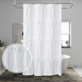 Single Shabby Elegance Ruffle Shower Curtain 72 x 36 inches