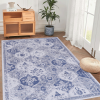 LOOM & LUXE Blue Area Rug 5x8, Washable Rug, Low-Pile, Non-Slip, Non-Shedding, Foldable, Kid & Pet Friendly - Area Rugs for living room, bedroom