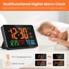 WiFi Auto Set Alarm Clock LED Digital Clock With 2 Alarm Setting Snooze 4 Brightness Levels Auto Light Sensing Temperature Humidify Monitor App Contro