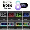 RGB Digital Alarm Clock for Bedroom, Super Loud for Heavy Sleepers, Small Bedside Clock with LED Display, USB Charger