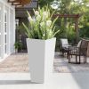 30" H Tall Tapered Planter â€“ Large Outdoor & Indoor Garden Plant Pot with Drainage Hole and Rubber Plug