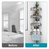 Corner Shower Caddy Tension Pole, Quick Setup, Rust-Free Bathroom Shower Organizer Corner for Bathtub Shampoo Storage, 4-Tier Adjustable Shelf