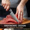 Santoku Knife Santoku Chef Knife with Plastic Grip 7 Inch Japanese Santoku Knife Versatile Knife for Chopping Slicing Mincing Steel Blade with Holes C