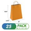 Orange Kraft Paper Bags with Handles Bulk