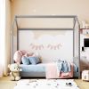 Full Size Velvet House Bed Wood Bed