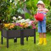 2 Set Space-Saving Design Elevated Plastic Raised Garden Bed Planter Kit for Flower Vegetable Grow