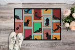 NEW Lots of Longhaired Black Tan Dachshund Doormat Front Door Mat Indoor Outdoor Rugs for Entryway, Non Slip Washable Low Pile, 18H X 27W