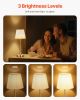 Cordless Table Lamp 2 Pack Rechargeable Battery Desk Lamp Fabric Shade Gold