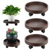 8 Pack Plant Caddy with Wheels Heavy Duty 13 Inch Plant Dolly with Locking Casters Rolling Plant Stand for Indoor Outdoor, Brown